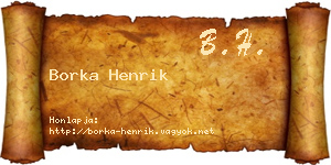 Borka Henrik névjegykártya
